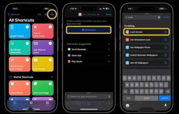 鹤山苹果14锁屏维修店分享iPhone14升级iOS16.4后如何创建锁屏快捷方式 